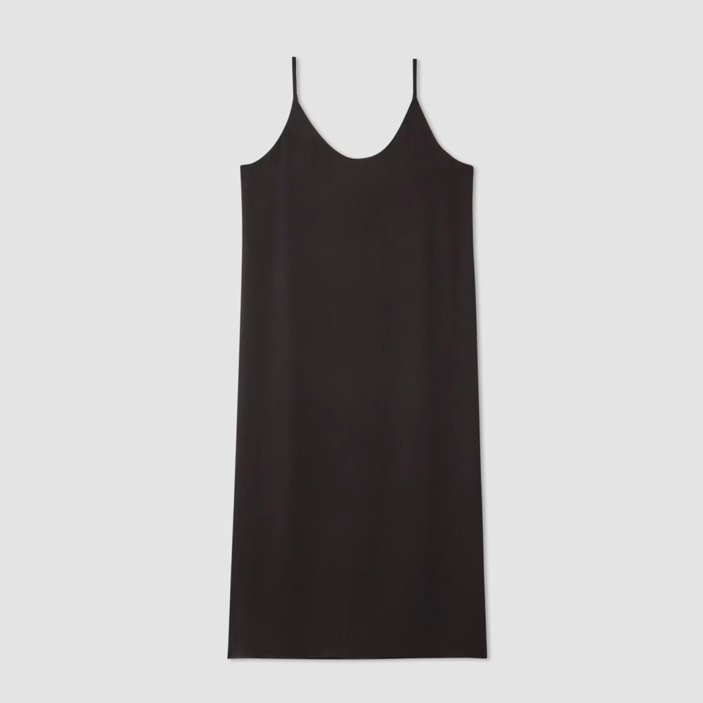 🖤EVERLANE THE HAMMERED SATIN SLIP DRESS BLACK 6 - Picture 9 of 10